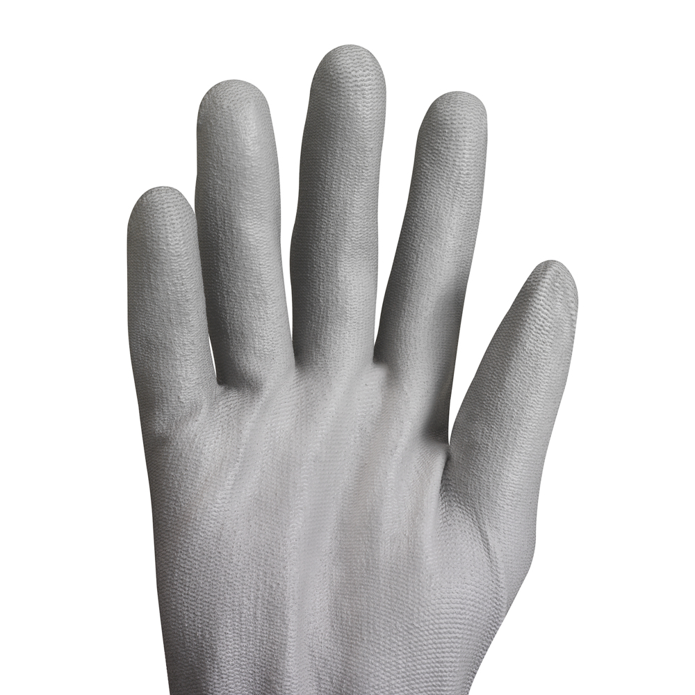 Gants de forme anatomique KleenGuard® G40 avec revêtement polyuréthane 38727 - Gris, taille 8, 5 x 12 paires (120 gants) - 38727