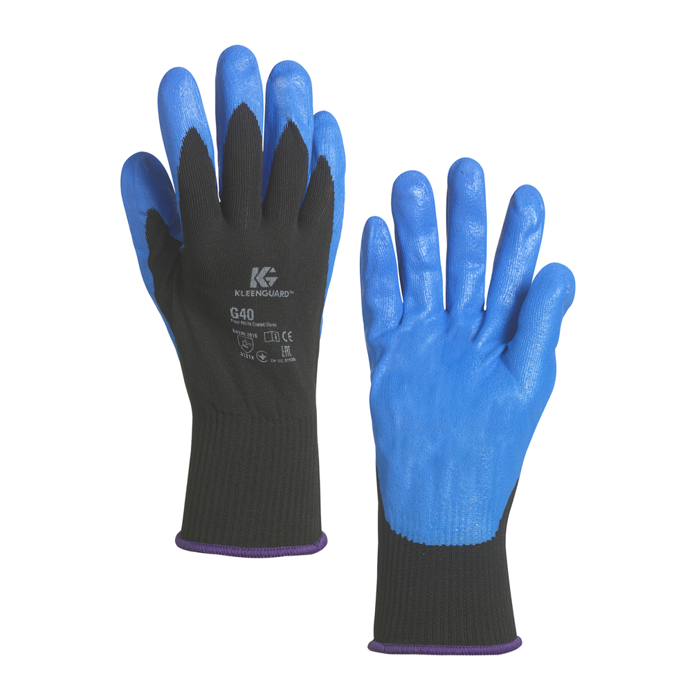 KleenGuard® G40 Foam Coated Hand Specific Gloves 40225 - Black, 7, 5x12 pairs (120 gloves) - 40225