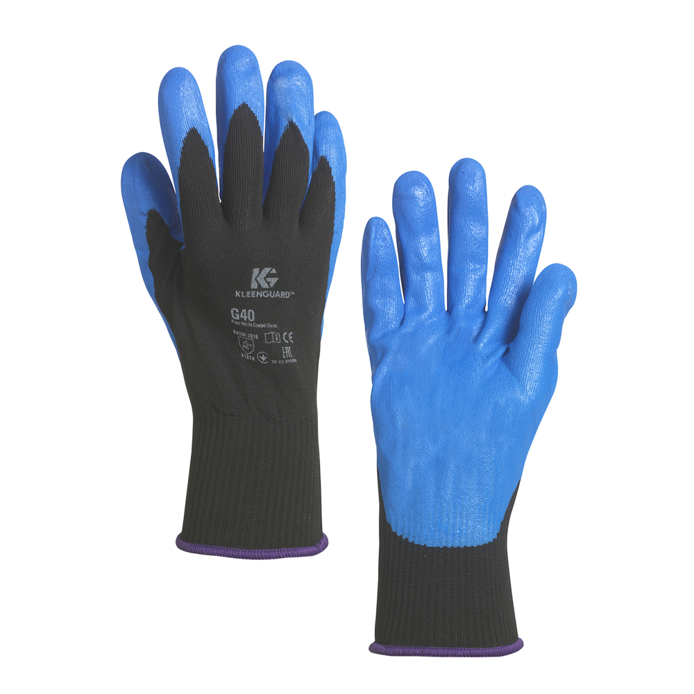 KleenGuard® G40 Foam Coated Hand Specific Gloves 40228 - Black, 10, 5x12 pairs (120 gloves) - 40228