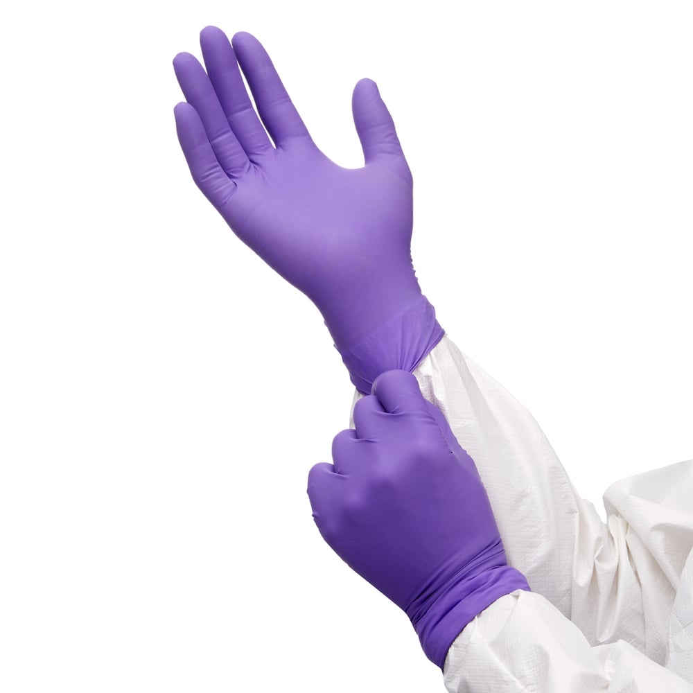 Kimtech™ Purple Nitrile™ beidseitig tragbare Nitrilhandschuhe 90627 – Violett, M, 10x100 (1.000 Handschuhe) - 90627