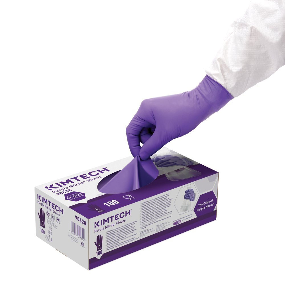 Gants ambidextres Kimtech™ Purple Nitrile™ - 90628, violet, taille L, 10 x 100 (1 000 gants) - 90628