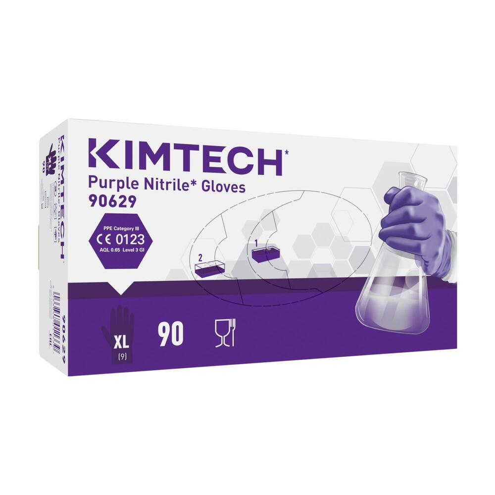 Gants ambidextres Kimtech™ Purple Nitrile™ - 90629, violet, taille XL, 10 x 90 (900 gants) - 90629