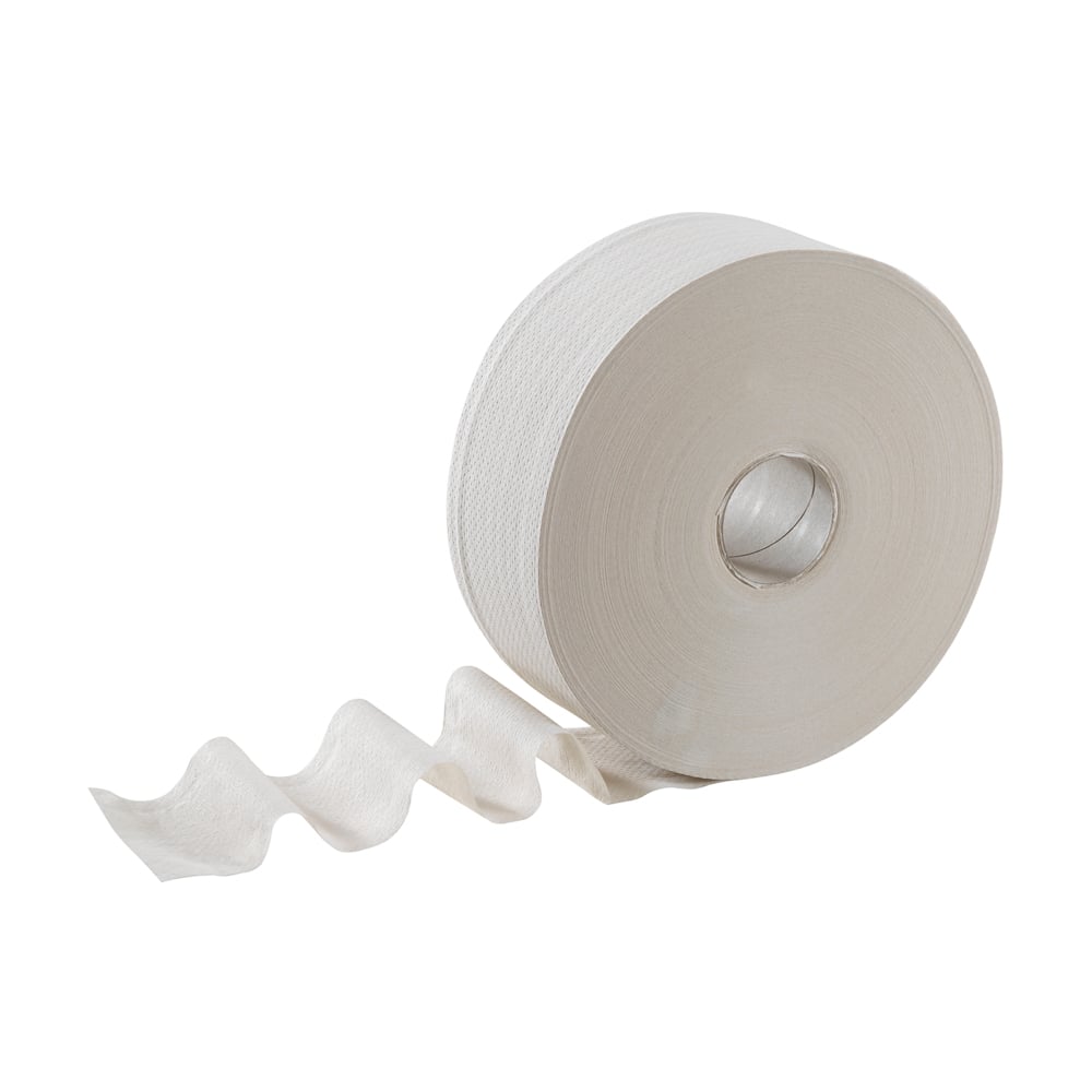 Hostess™ NATURA™ Jumbo-Toilettenpapier-Rolle 8002 – 6 x 525 m weiße, 1-lagige Rollen (3.150 m) - 8002