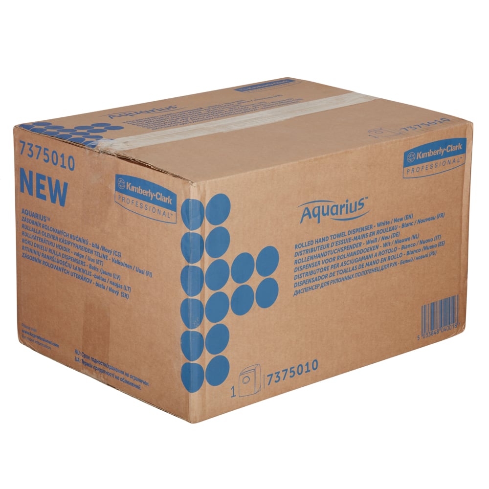 Aquarius™ Papierhandtücher Rollenspender 7375 – 1 x Papiertuchspender, weiß - 7375