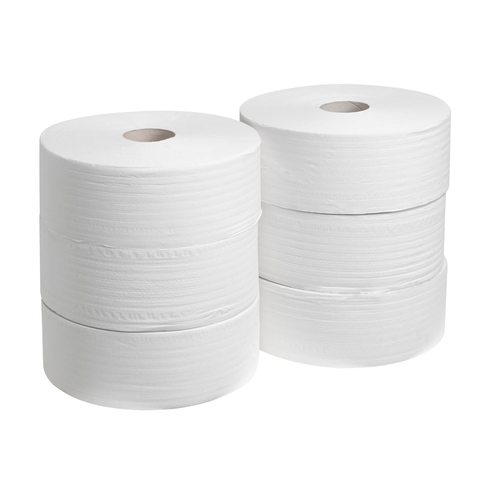 Kleenex® Jumborol Toilettissue 8572 - 1000 witte, 2-laags vellen per rol (omdoos bevat 6 rollen). - 8572