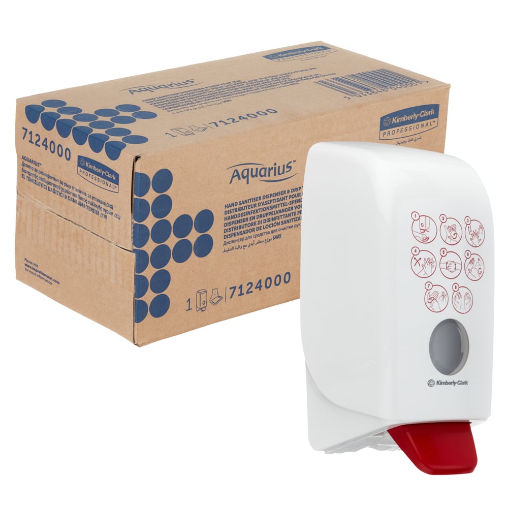 Aquarius™ Hand Sanitiser Dispenser 7124 - White, 1 Ltr - 7124