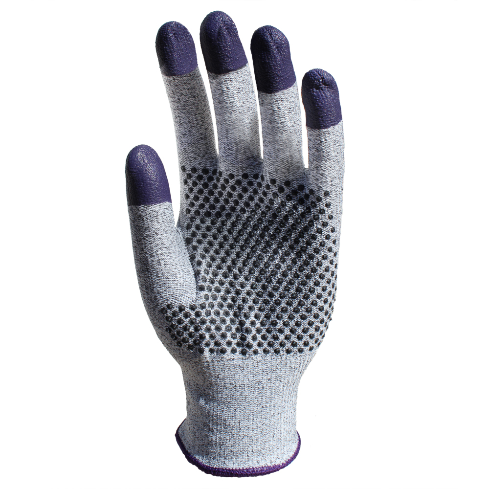 KleenGuard G60 Endurapro™ Dual Grip Purple Nitrile Gloves (97431), Grey & Purple Size 8, 1 Pack / Case, 12 Pairs / Pack (24 gloves) - 991097431