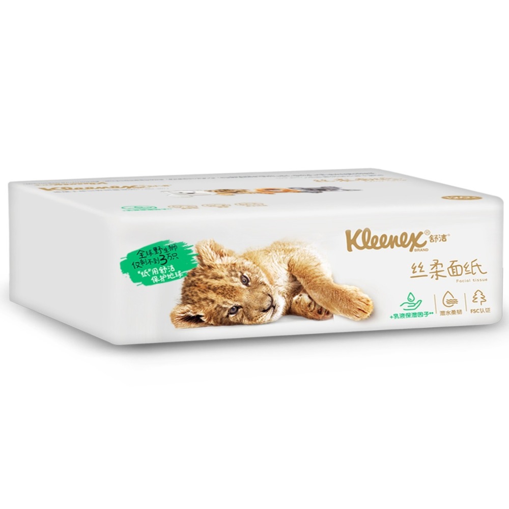 Kleenex®舒洁® 丝柔纸面巾 FSC MIX 70%，120抽/包，4包/提，4提/箱 - S059566039