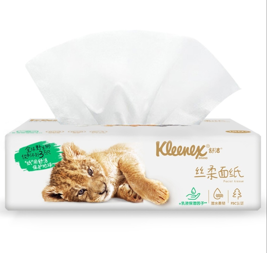 Kleenex®舒洁® 丝柔纸面巾 FSC MIX 70%，120抽/包，4包/提，4提/箱 - S059566039