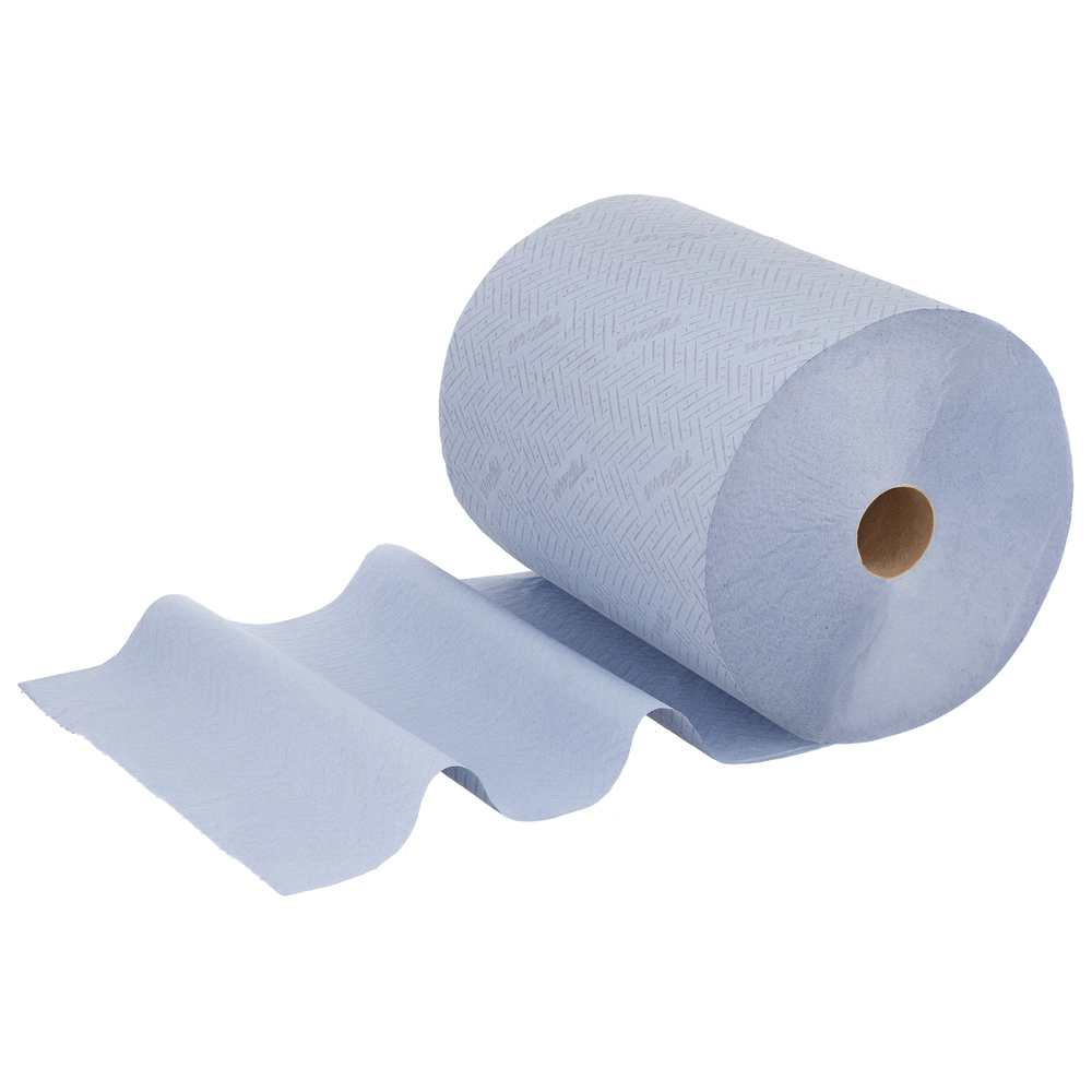 WypAll® L20 Surface Wiping Paper 7356 - Extra Wide Blue Roll - 1 Jumbo Roll x 1,000 Blue, 2 Ply Paper Wipers - 7356