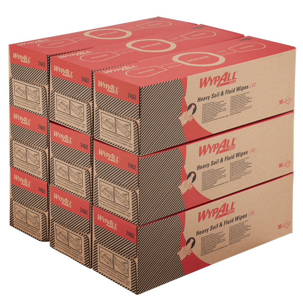 Essuyeurs WypAll® L40 Airflex™ - Boîte POP-UP™ 7462 - 90 formats blancs par boîte (9 boîtes par carton) - 7462