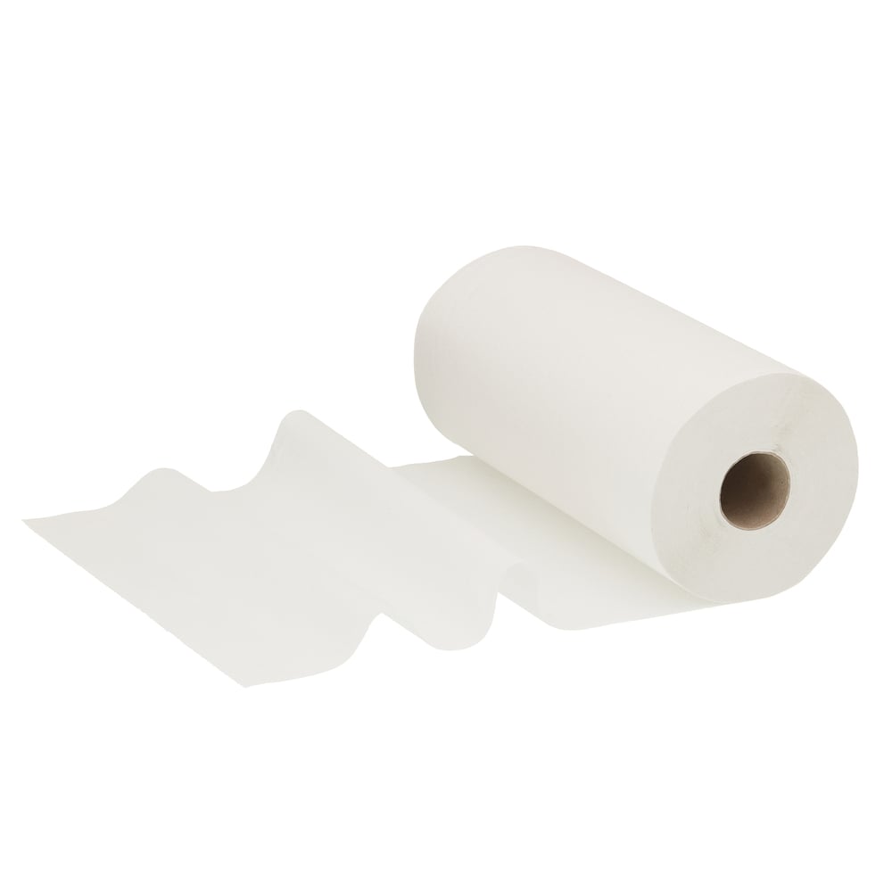 WypAll® L10 Papier-Reinigungstücher für Lebensmittel und Hygiene 7236 – 1-lagige kompakte Reinigungstücher – 24 Rollen x 165 Papier-Wischtücher, weiß (insges. 3. 960) - 7236