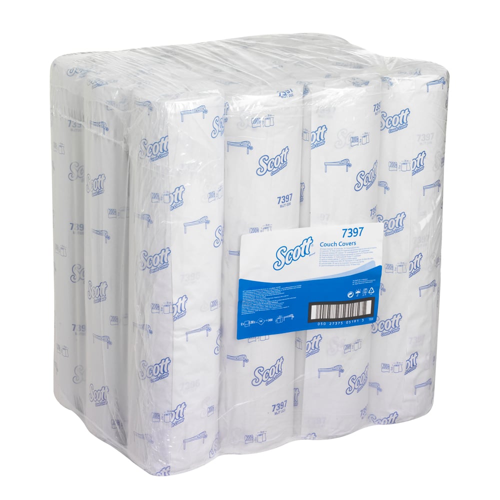 Drap d'examen Scott® (51W) 7397 - 12 rouleaux de 200 formats blancs, 1 épaisseur - 7397