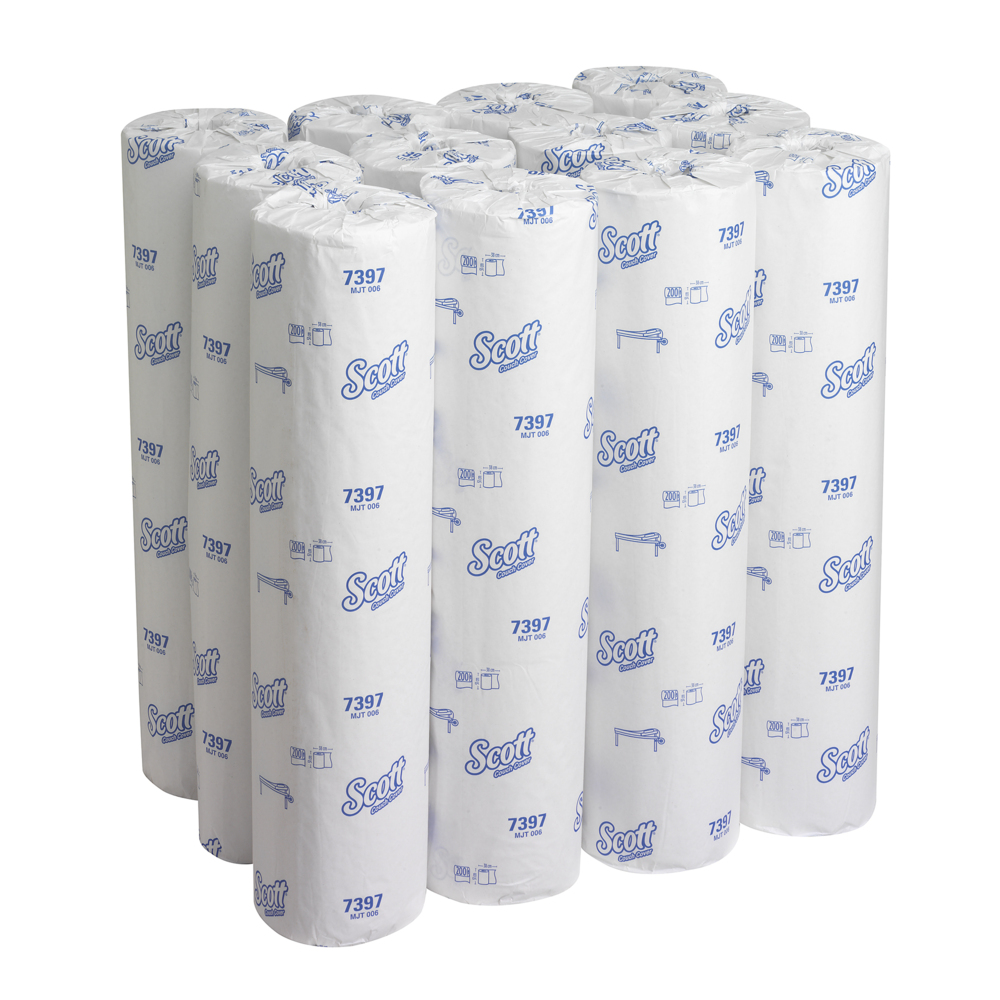 Scott® Couch Cover (51W) 7397 - 12 rolls x 200 white, 1 ply sheets - 7397