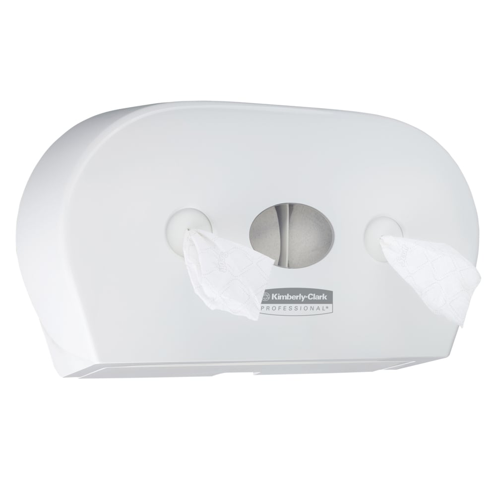 Aquarius™ Mini 7186 centerfeed toiletpapier dispenser voor twee rollen - 1 witte toiletpapierdispenser - 7186