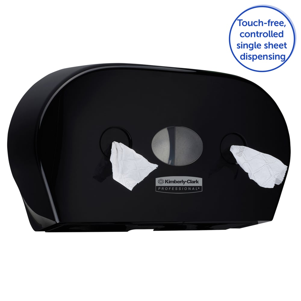 Portarrollos negro de baño para papel higiénico de dispensación central Twin Mini Aquarius™ 7187 - 1 x negro, Dispensador de papel higiénico - 7187