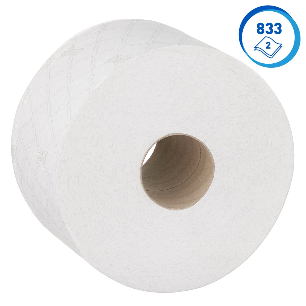 Papier toilette à dévidage central Scott® Control™ 8591 - Papier toilette 2 épaisseurs - 12 rouleaux x 833 feuilles de papier toilette (9 996 feuilles au total) - 8591