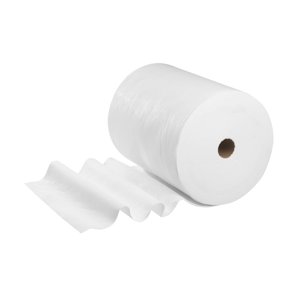 WypAll® X60 Multi-Task Reinigungstücher 8349 – wiederverwendbare saugfähige Tücher – 1 Großrolle x 650 weiße industrielle Reinigungstücher - 8349