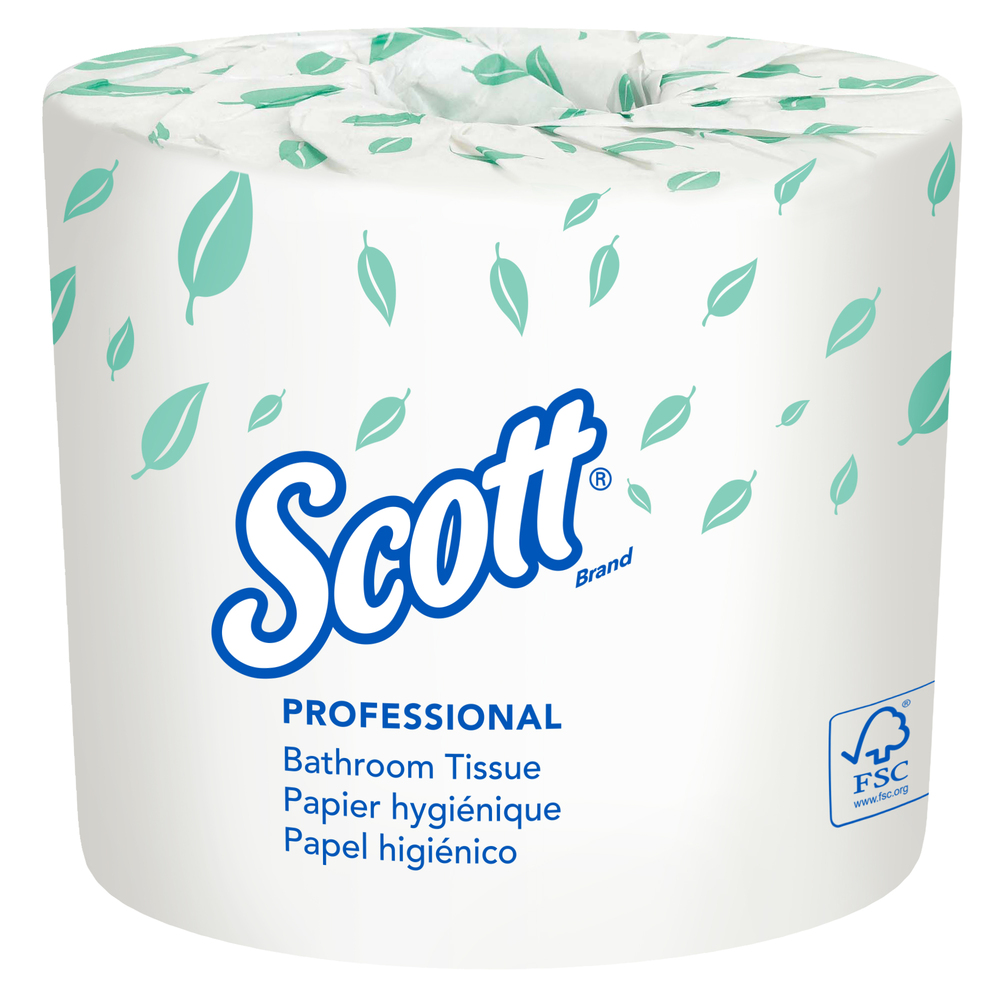 Papier hygiénique en vrac pour les entreprises Scott® Essential™ Professional (04460), rouleaux standard emballés individuellement, 2 épaisseurs, blanc, 80 rouleaux/caisse, 550 feuilles/rouleau - 04460