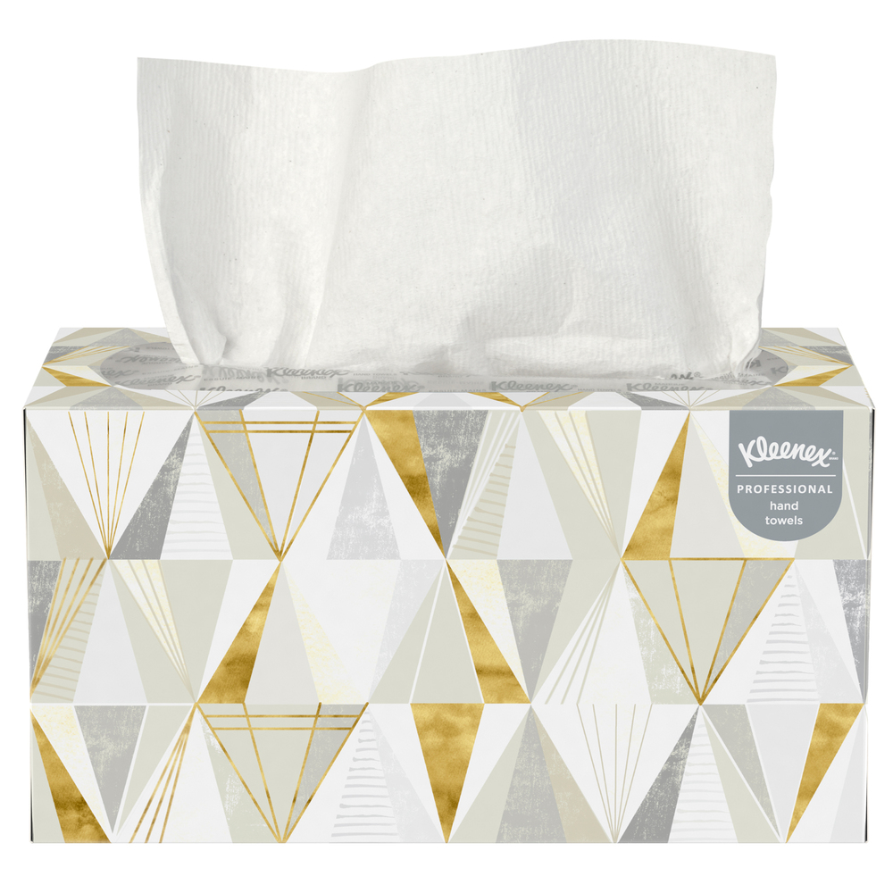 Essuie-mains Kleenex avec pochettes d’air de grande qualité (01701), boîte Pop-up de comptoir hygiénique, blanc, 120 feuilles/boîte, 18 boîtes/caisse - 01701