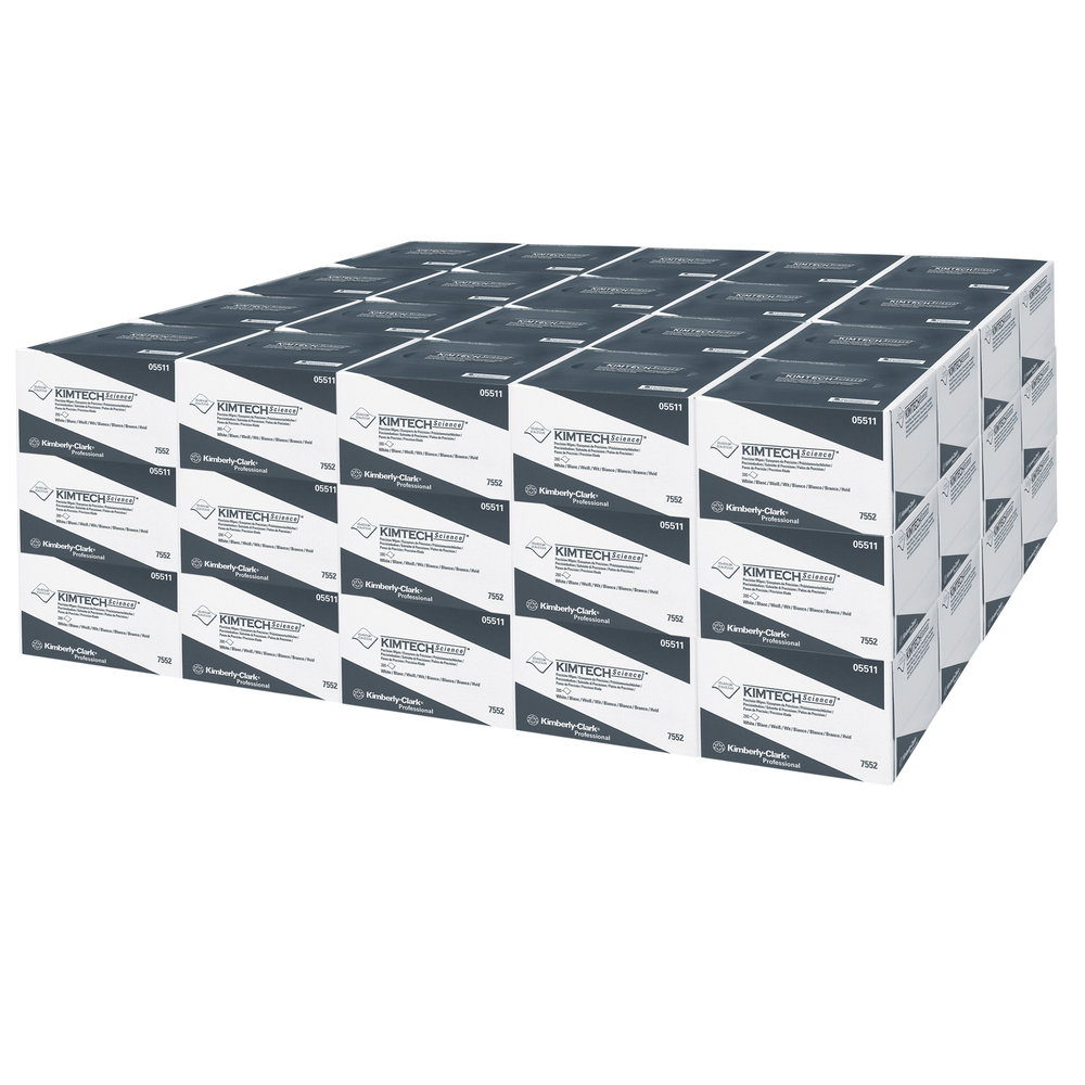 Essuie-tout Precision Kimtech Science (05511), essuie-tout blanc, 1 épaisseur, 60 boîtes Pop-up/caisse, 280 lingettes/boîte, 16 800/caisse - 05511