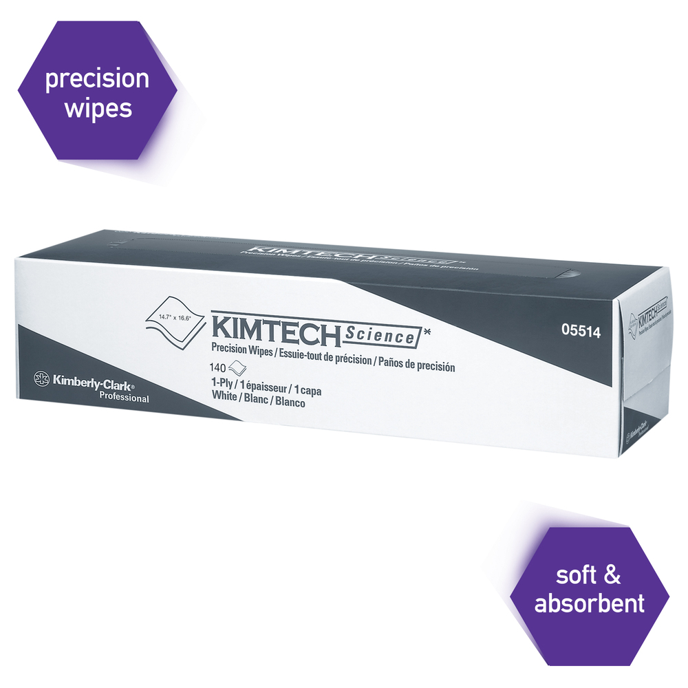 Kimtech™ Science Precision Wipes (05514), White, 15 Pop-Up Boxes / Case, 144 Sheets / Box, 2,160 Sheets / Case - 05514
