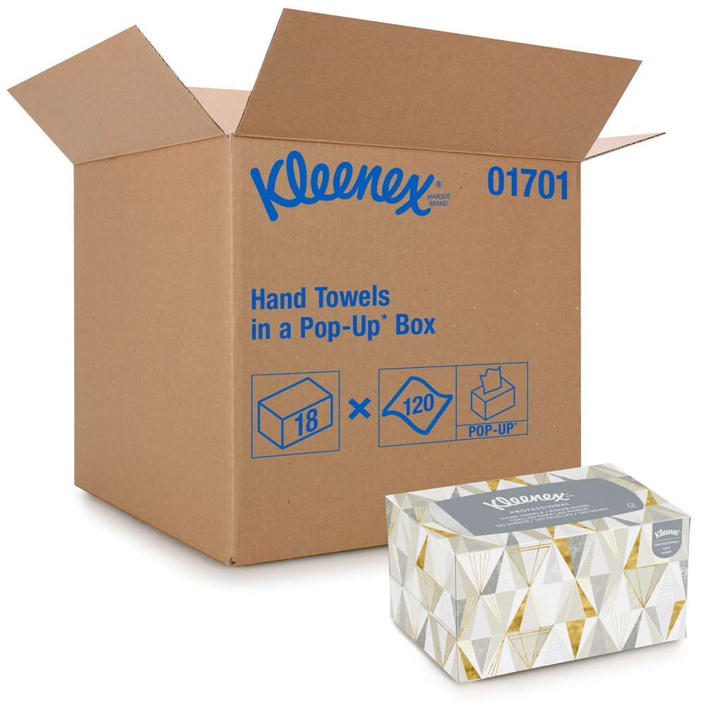 Pack of 120 Hand Towels in a POP-UP Box Kleenex Hand Towels in a POP-UP Box 01701 KIMBERLY-CLARK Professional 