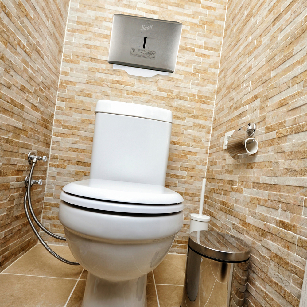 Distributrice de couvre-sièges de toilettes Windows de Scott (09512), acier inoxydable - 09512