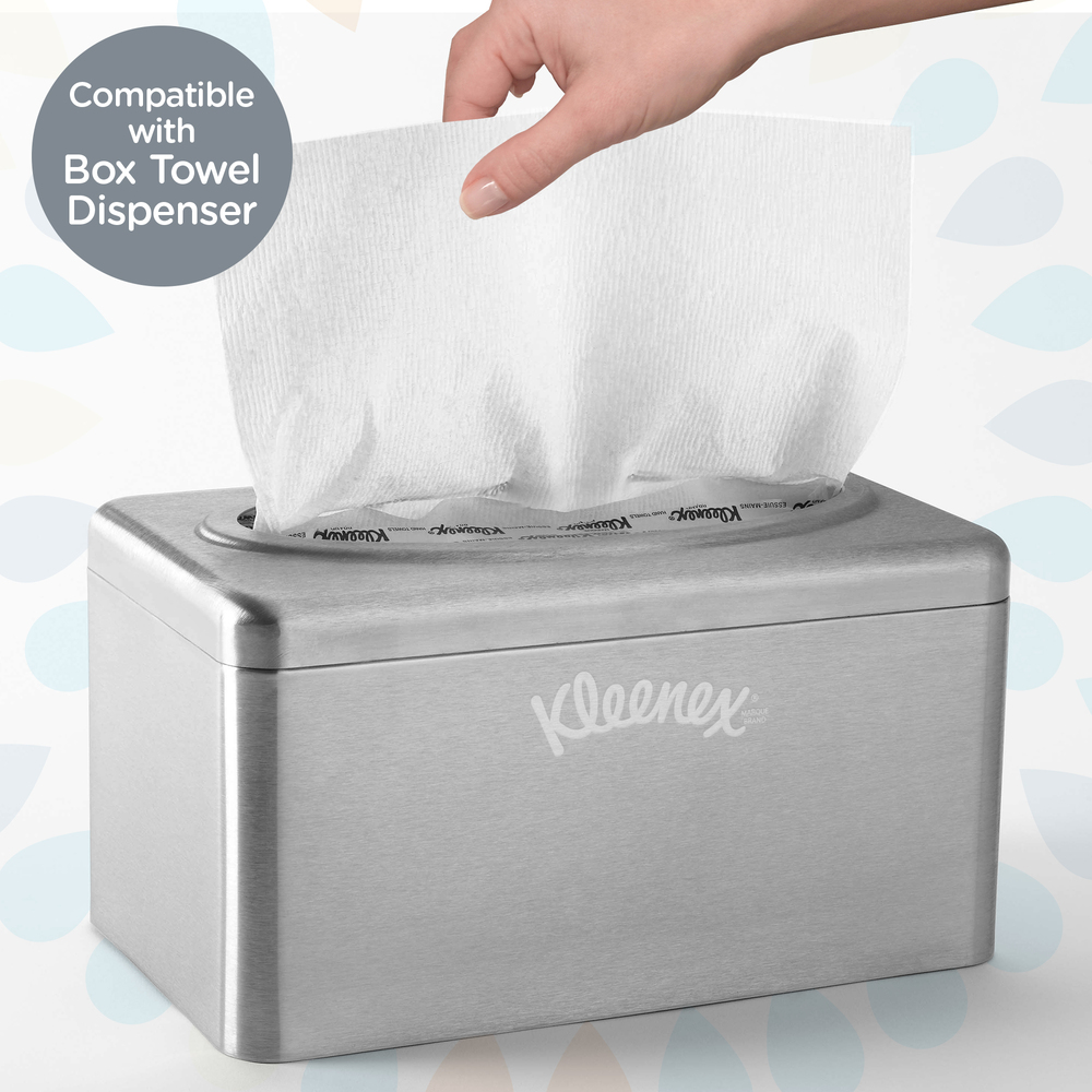 Kleenex® Hand Towels with Premium Absorbency Pockets (01701), Pop-Up Box, White, 18 Boxes / Case, 120 Hand Towels / Box, 2,160 Hand Towels / Case  - 01701