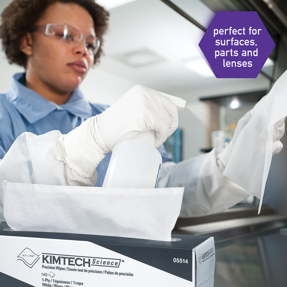 Kimtech™ Science Precision Wipes (05514), White, 15 Pop-Up Boxes / Case, 144 Sheets / Box, 2,160 Sheets / Case - 05514