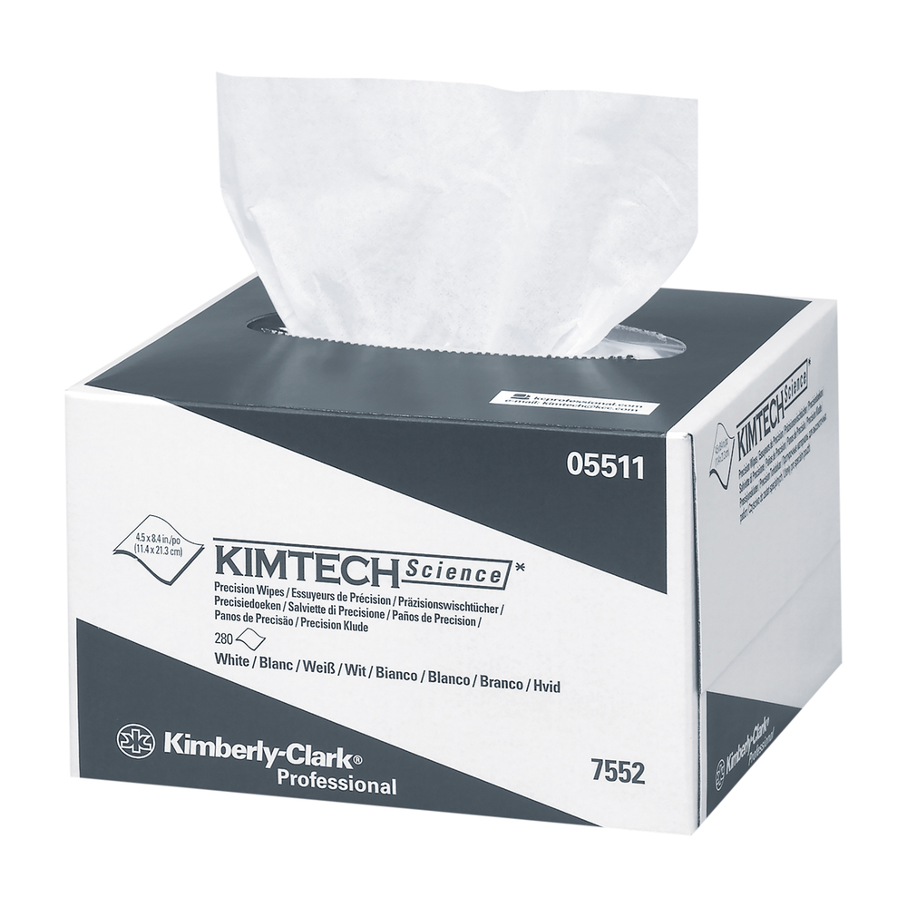 Essuie-tout Precision Kimtech Science (05511), essuie-tout blanc, 1 épaisseur, 60 boîtes Pop-up/caisse, 280 lingettes/boîte, 16 800/caisse - 05511