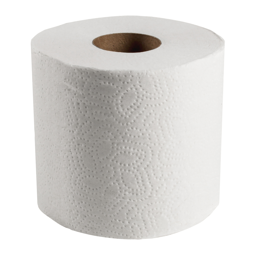 Papier hygiénique en vrac pour les entreprises Scott Essential Professional (13217), fibres recyclées à 100 %, rouleaux standard emballés, 2 épaisseurs, blanc, 80 rouleaux/caisse, 506 feuilles/rouleau - 13217