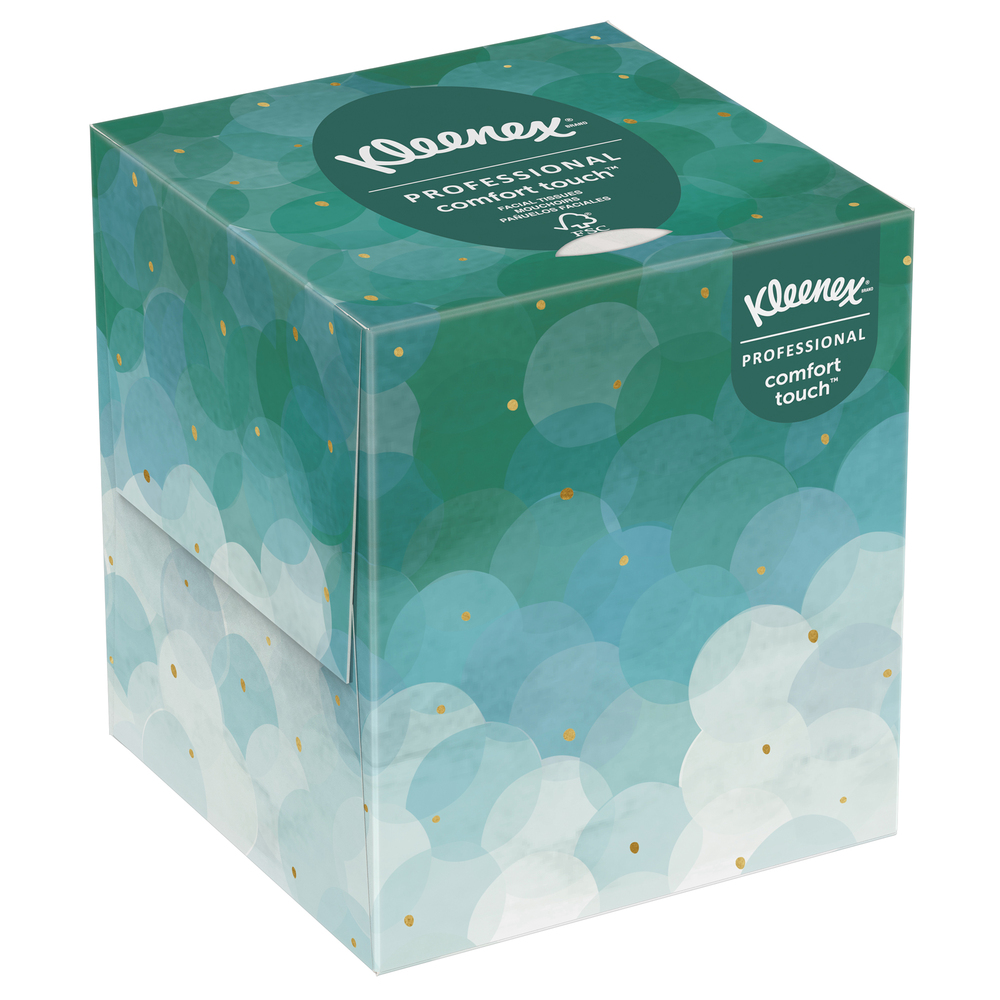 Cube de mouchoirs professionnel de Kleenex pour entreprise (21270), boîte de mouchoirs verticale, 36 boîtes/caisse, 95 mouchoirs/caisse, 3 420 mouchoirs/caisse - 21270