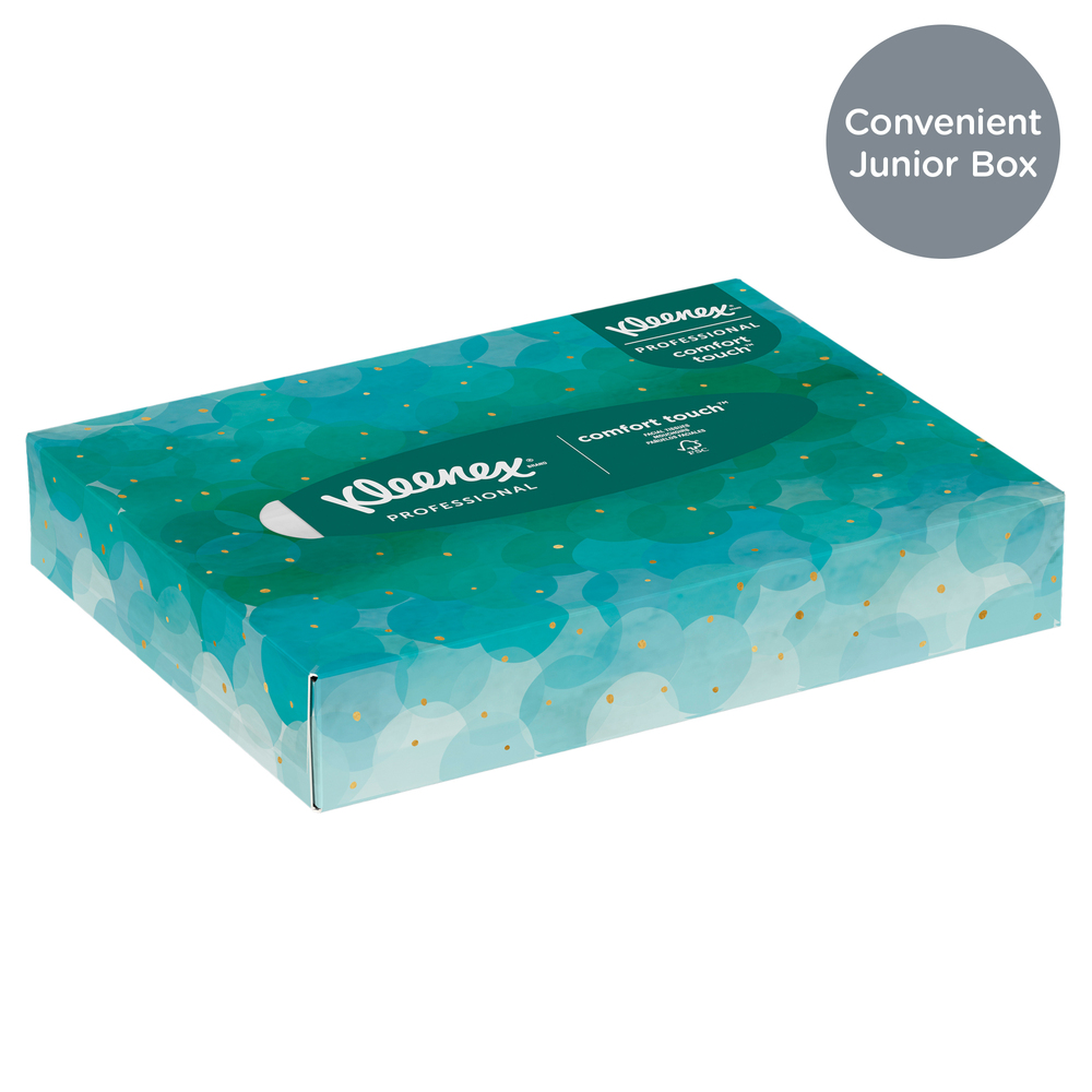 Kleenex® Professional Facial Tissue for Business (21195), Flat Tissue Boxes, 80 Junior Boxes / Case, 40 Tissues / Box - 21195