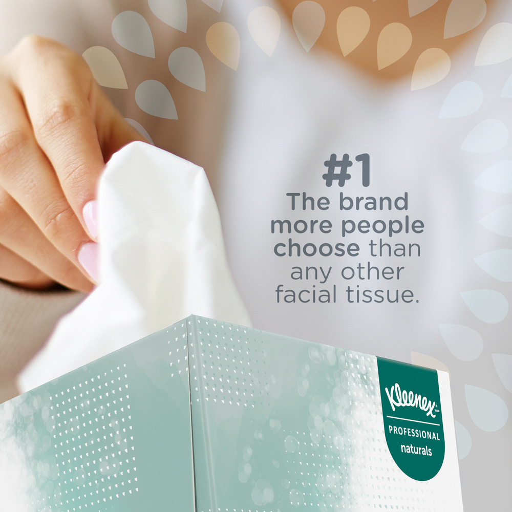 Kleenex® Professional Naturals Boutique Facial Tissue Cube for Business (21272), Upright Face Tissue Box, 2-PLY, 6 Bundles / Case, 6 Boxes / Bundle, 36 Boxes / Case - 21272