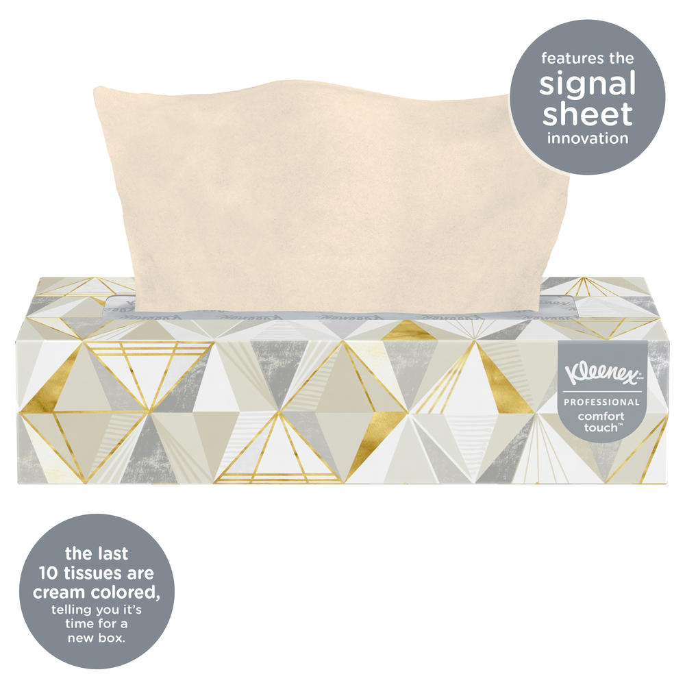 Kleenex® Professional Facial Tissue for Business (21606), Flat Tissue Boxes, 48 Boxes / Case, 125 Tissues / Box, 6,000 Tissues / Case - 21606