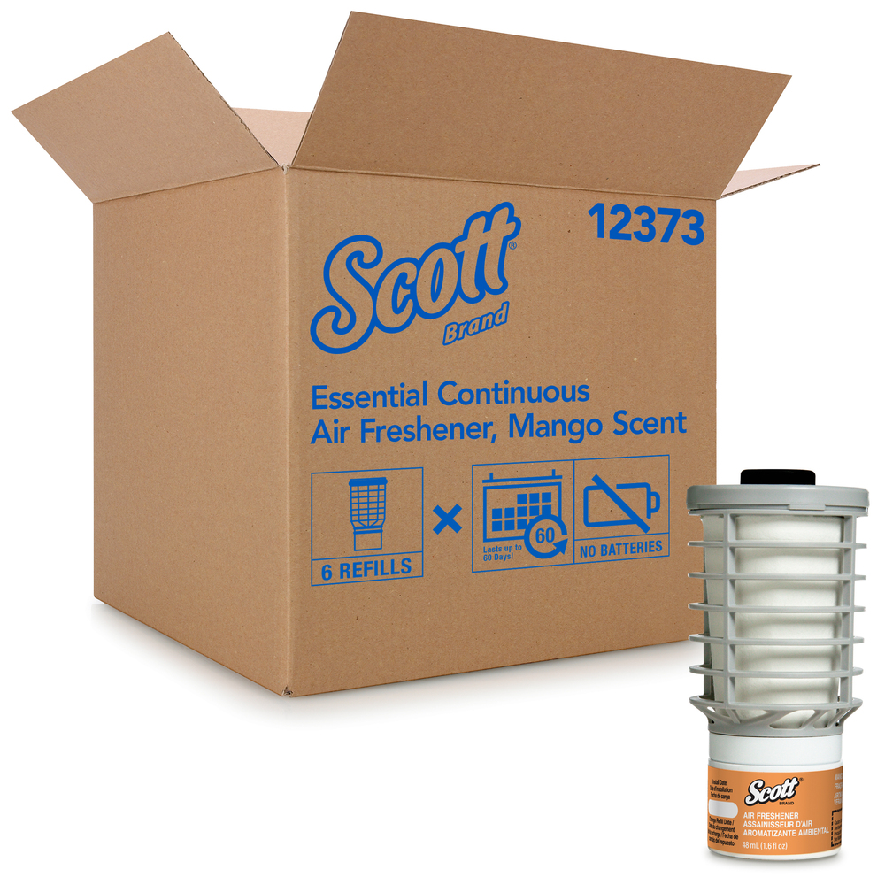 Recharge pour système continu d’assainissement d’air Scott Essential (12373), mangue, libération automatique/continue, 6 recharges/caisse - 12373