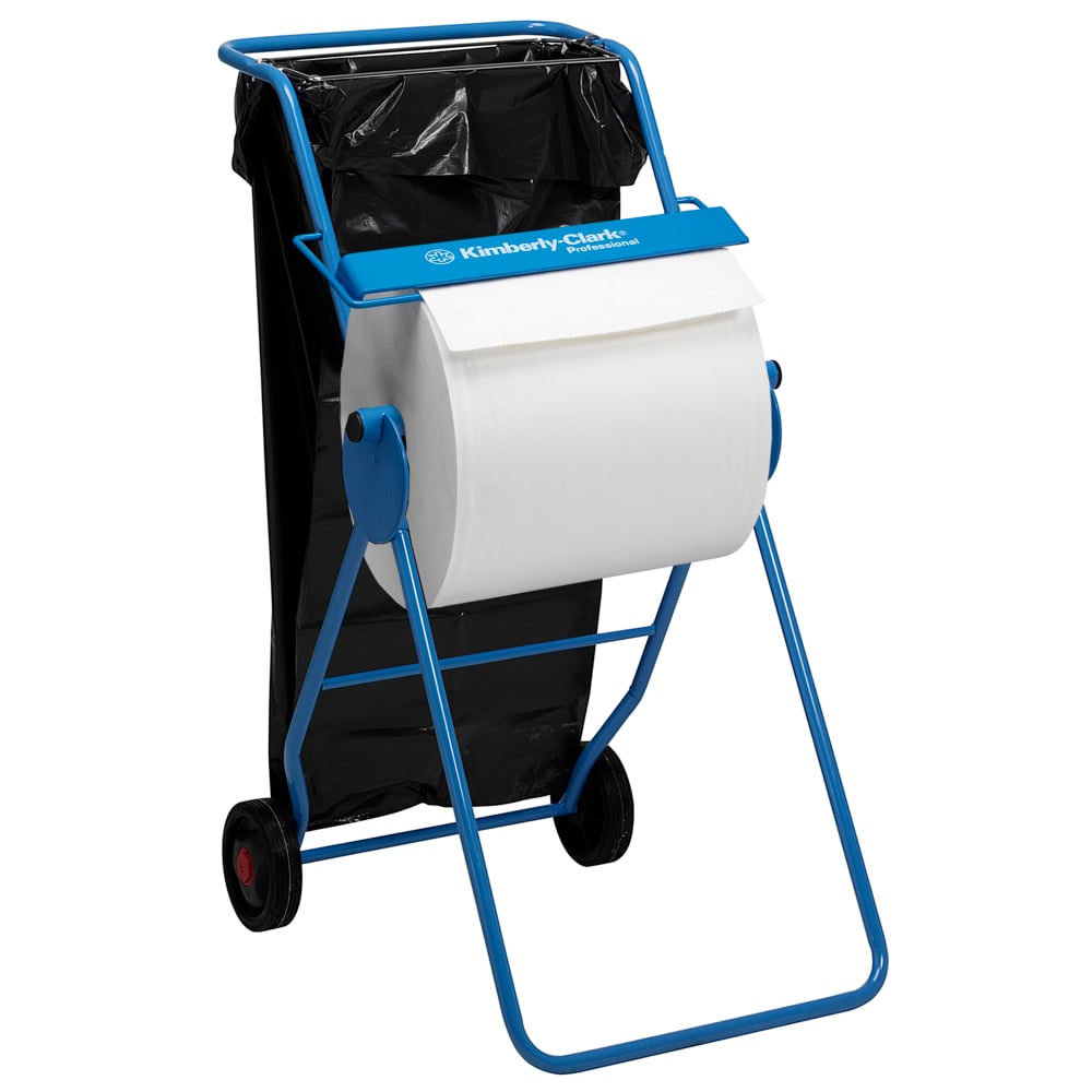 Kimberly-Clark Professional™ Mobile Stand Large Roll Wiper Dispenser 6155 - Large Blue Roll Dispenser - 1 x Blue Mobile Wiper Dispenser - 6155