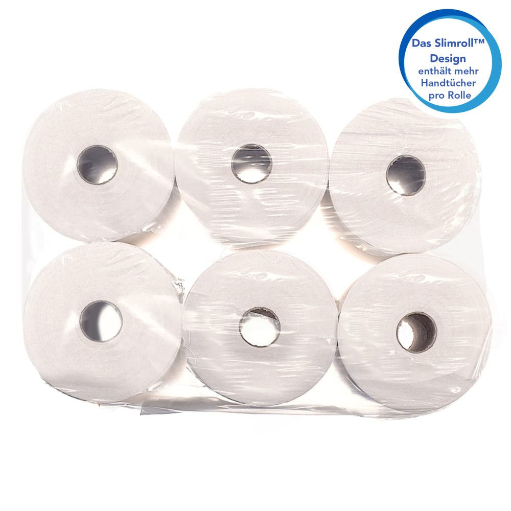 Scott® Slimroll™ papieren Handdoekjes 6657 - 6 x 165 m witte, 1-laags rollen - 6657