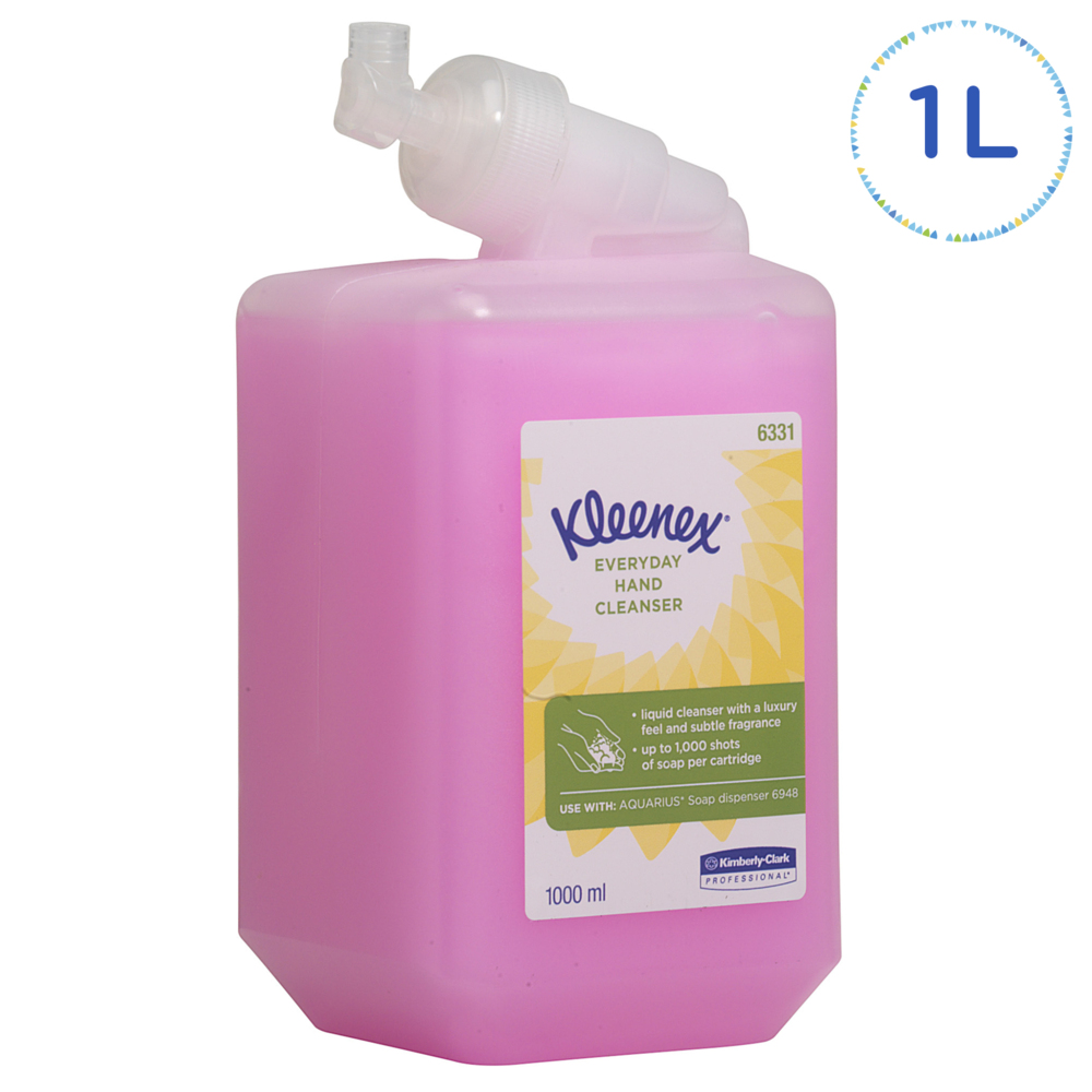 Kleenex® Crème de lavage des mains 6331 - Usage quotidien - Paquet de 6 x cartouches de 1 L (6 litres au total) - 6331