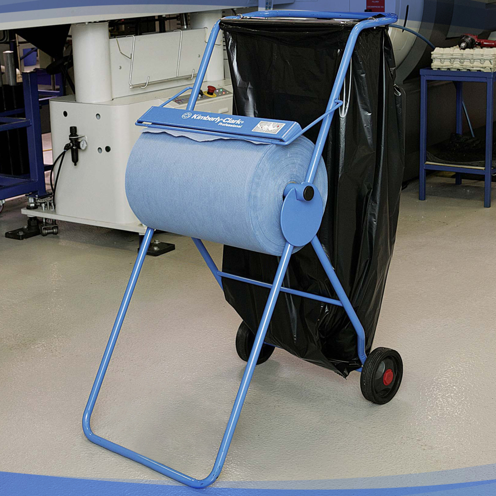 Kimberly-Clark Professional™ Dispensador de paños en rollo grande en soporte móvil 6155, azul - 6155