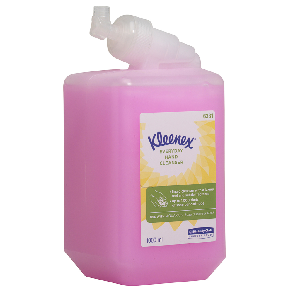 Kleenex® Everyday Use Hand Cleanser 6331 - Pink Hand Wash - 6 x 1 Litre Hand Wash Refills (6 Litre total) - 6331