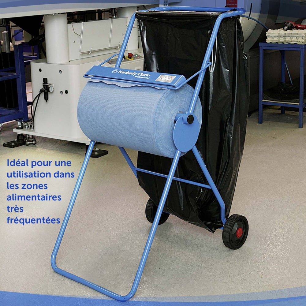 Kimberly-Clark Professional™ Dispensador de paños en rollo grande en soporte móvil 6155, azul - 6155