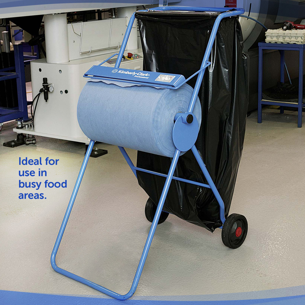 Kimberly-Clark Professional™ Dispensador de paños en rollo grande en soporte móvil 6155, azul - 6155