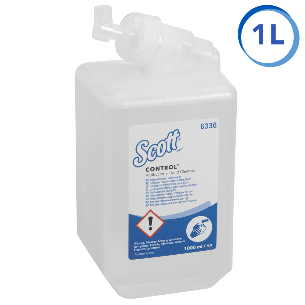 Savon des mains antibactérienne Scott® Control™ - 6336, incolore, 6 x 1 L (6 L au total) - 6336