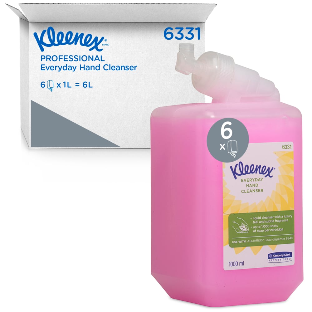 Kleenex® Handreiniger voor dagelijks gebruik 6331, Roze, 6x1 l (6 liter in totaal) - 6331