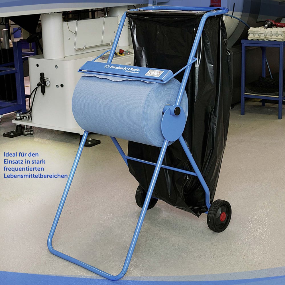 Kimberly-Clark Professional™ Dispensador de paños en rollo grande en soporte móvil 6155, azul - 6155