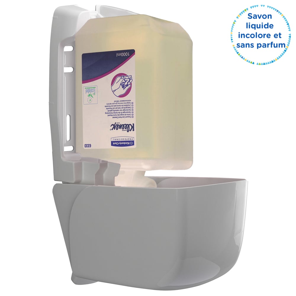 Savon liquide pour les mains Kleenex® 6333 - Usage quotidien - Paquet de 6 x cartouches de 1 L (6 litres au total) - 6333