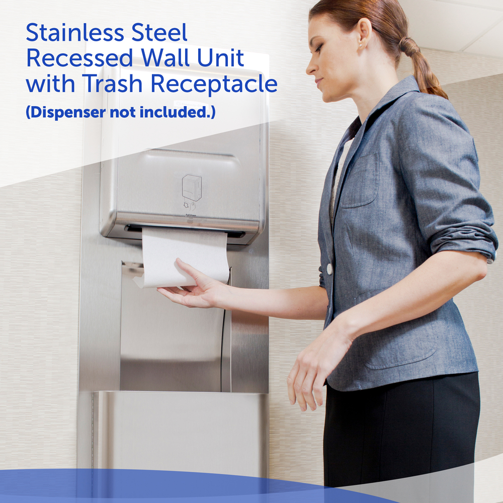 Scott® Pro Stainless Steel Recessed Wall Unit with Trash Receptacle - 35370