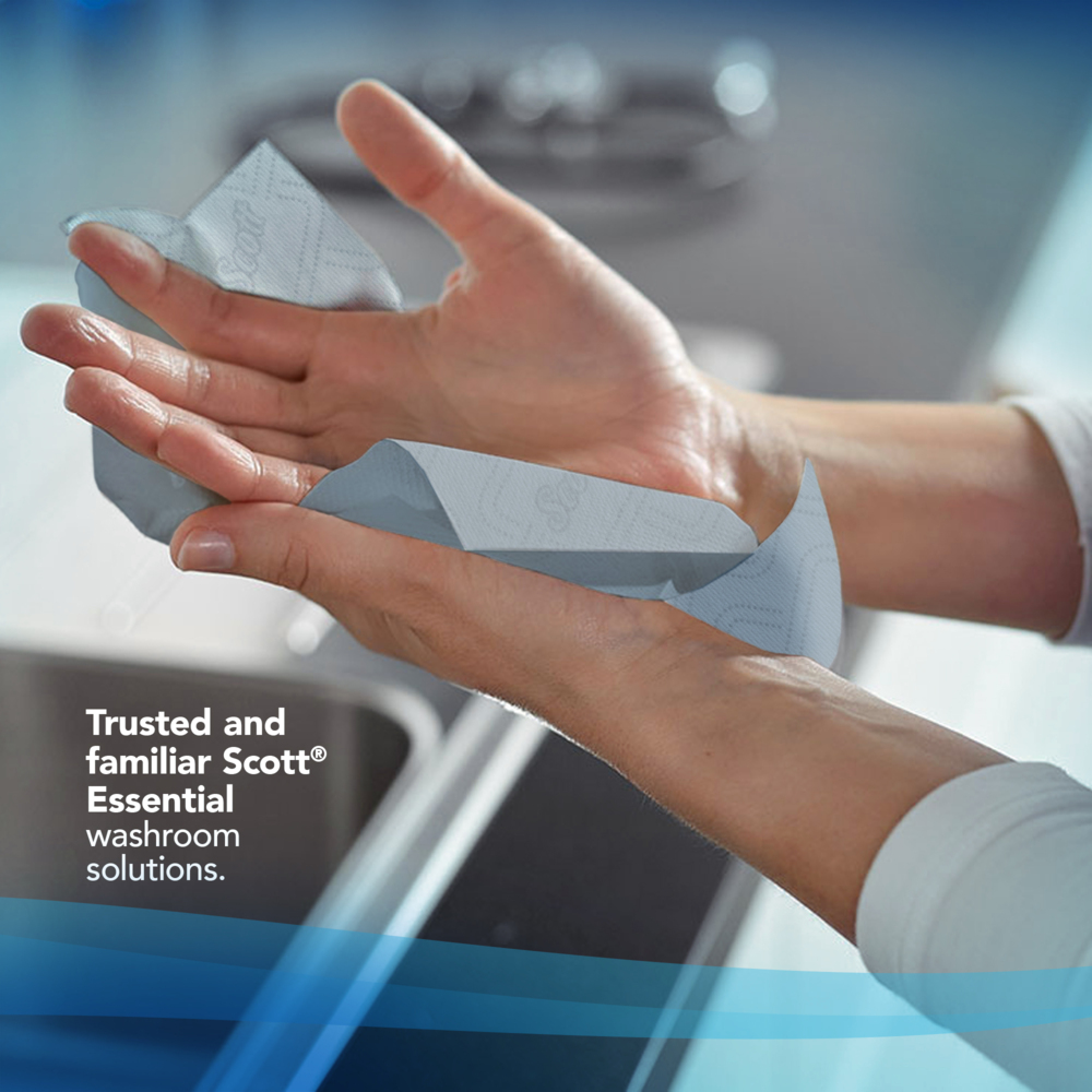 Scott® Essential™ Slimroll™ Rolled Hand Towels 6696 - Blue Paper Towels - 6 x 190m Paper Towel Rolls (1,140m total) - 6696